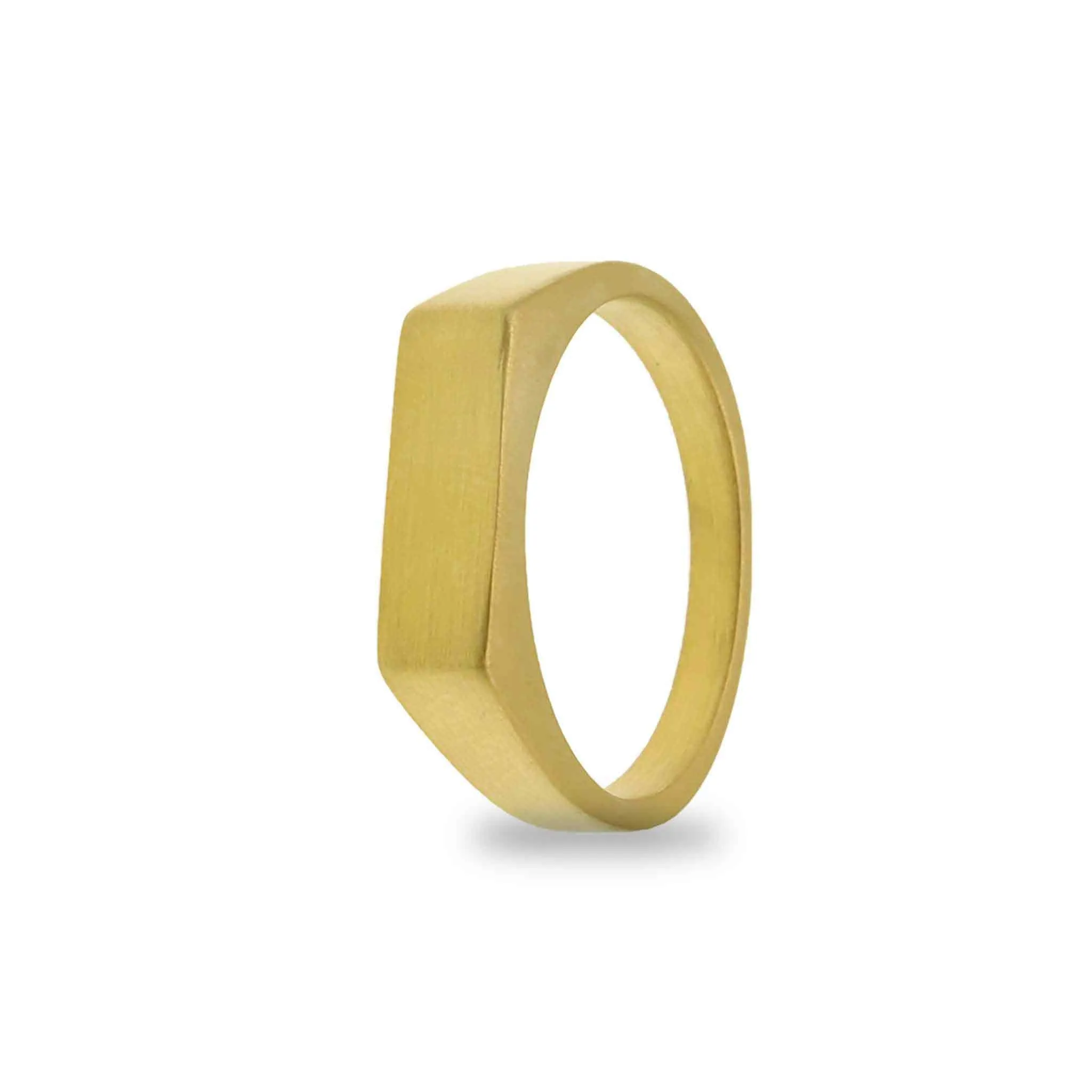 18k Gold PVD Coated Stainless Steel Blank Engravable Horizontal Rectangle Signet Ring / ESR0002
