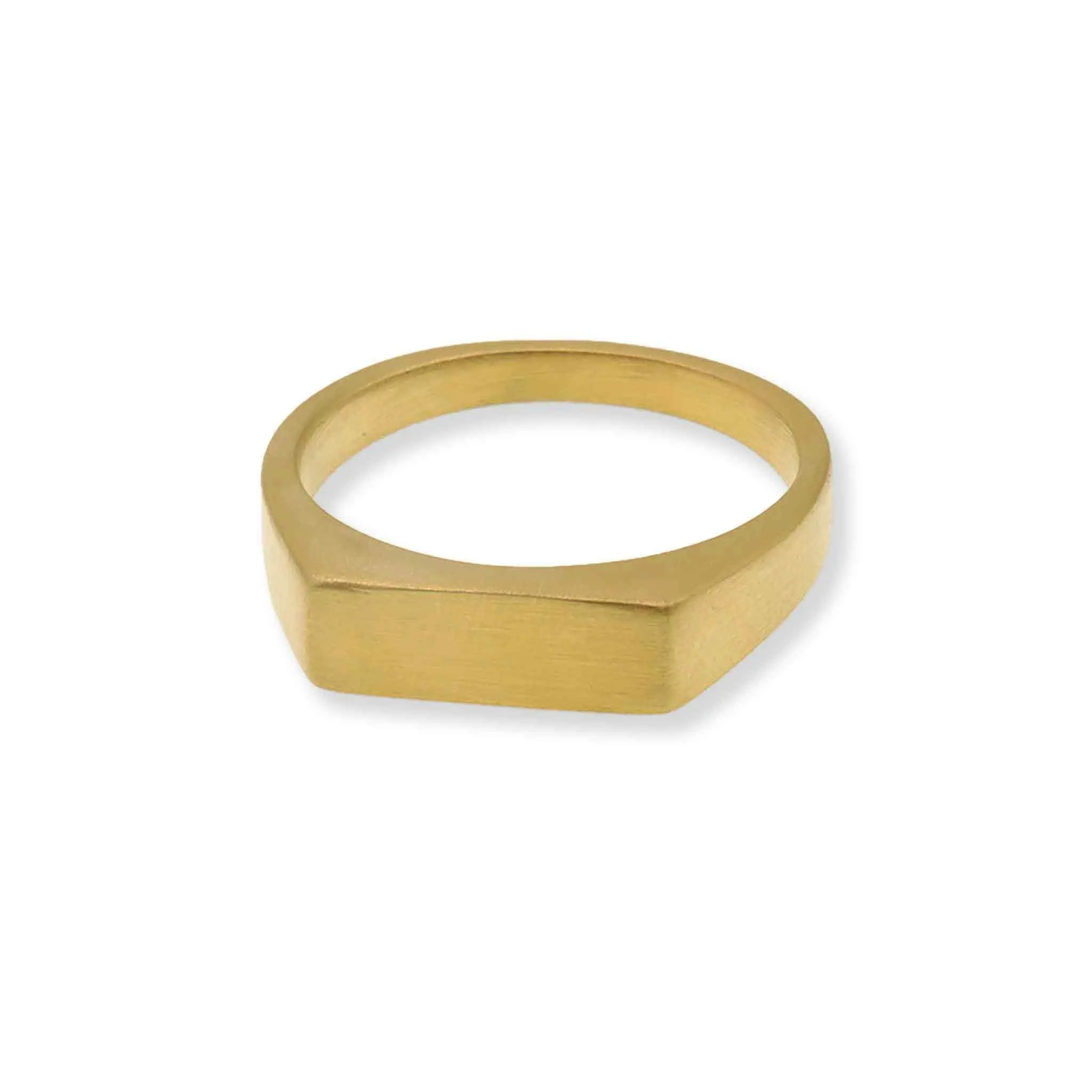 18k Gold PVD Coated Stainless Steel Blank Engravable Horizontal Rectangle Signet Ring / ESR0002