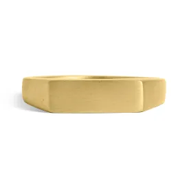 18k Gold PVD Coated Stainless Steel Blank Engravable Horizontal Rectangle Signet Ring / ESR0002