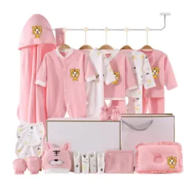 23 pcs Little Surprise Box Newborn Baby Girl/ Boy Gift Hamper Pink Standing Tiger print 0-6 months