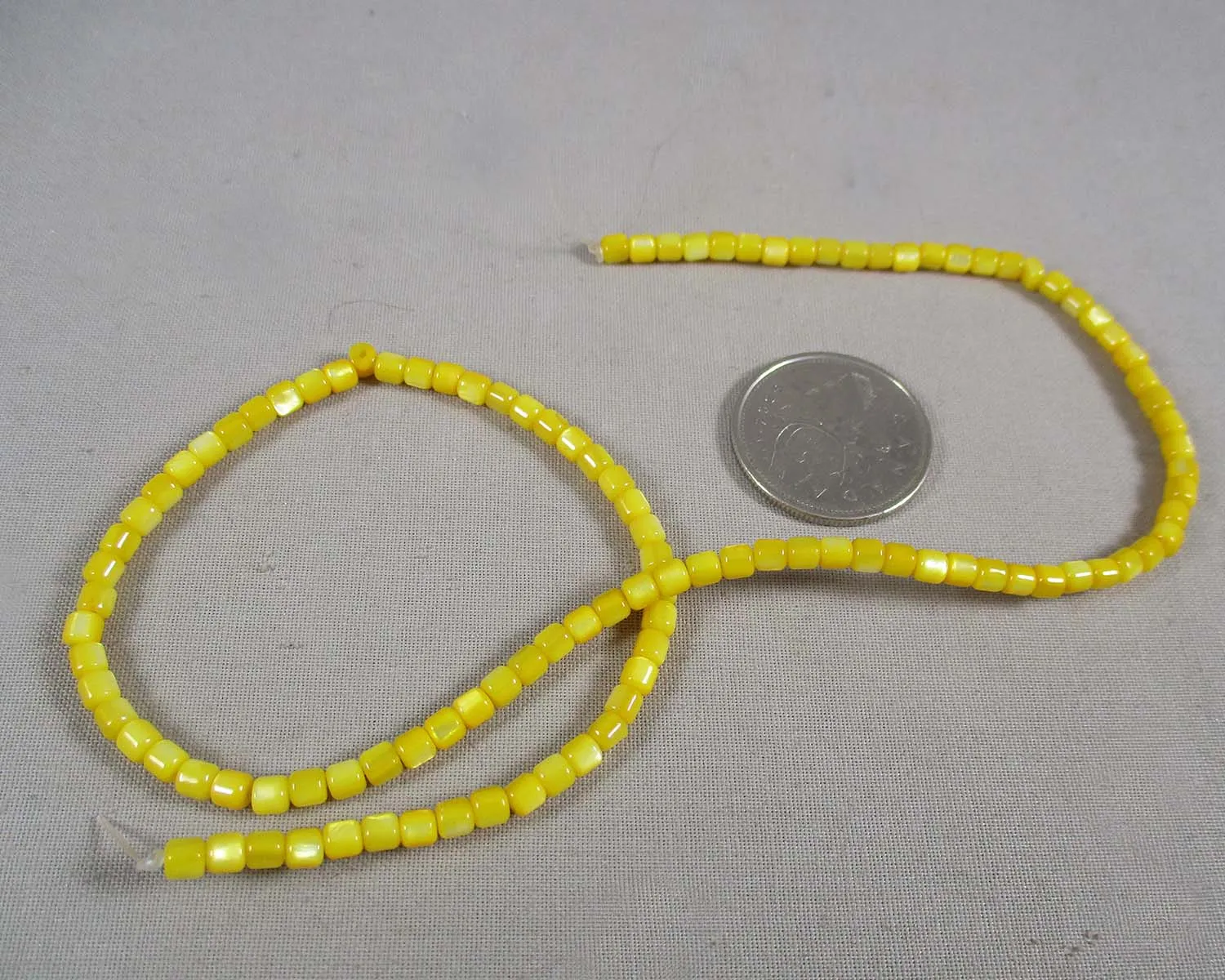 50% OFF!! Yellow Freshwater Shell Barrel Beads 3.5mm (0999)