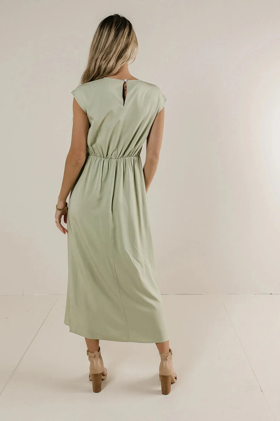Addilyn Midi Dress in Sage - FINAL SALE