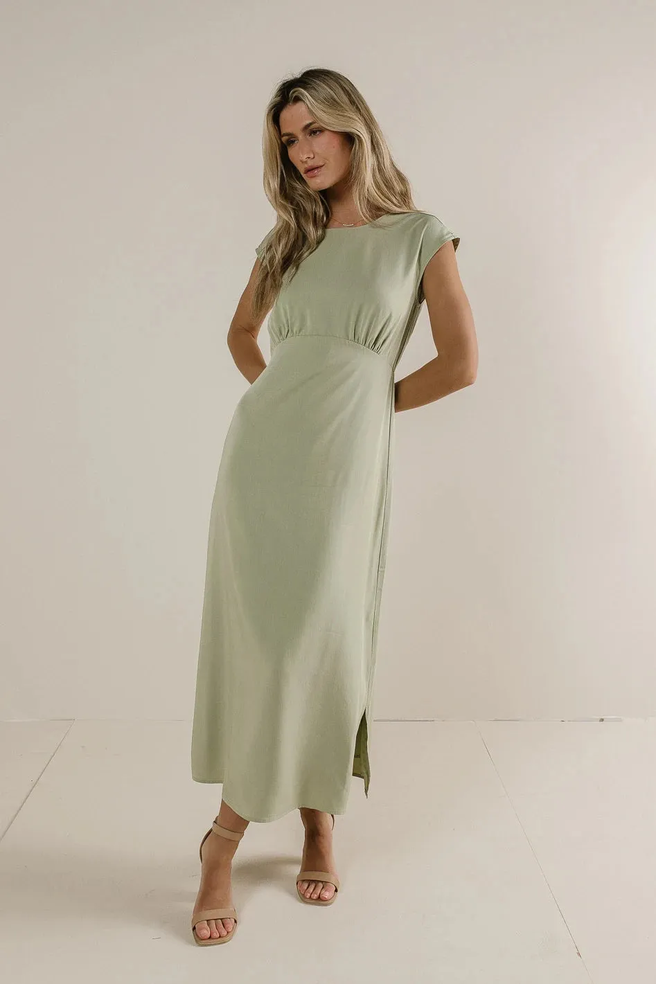 Addilyn Midi Dress in Sage - FINAL SALE