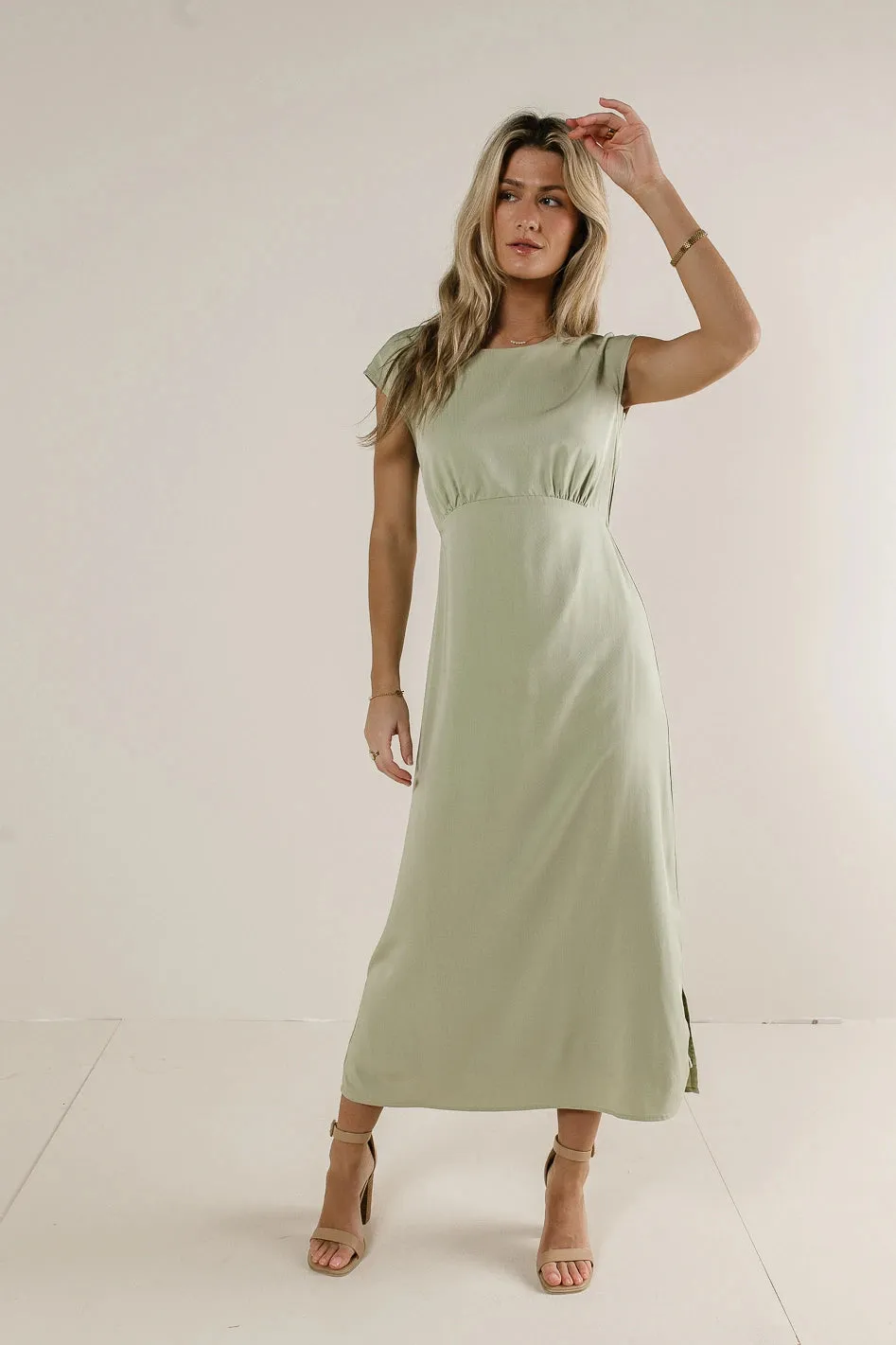 Addilyn Midi Dress in Sage - FINAL SALE