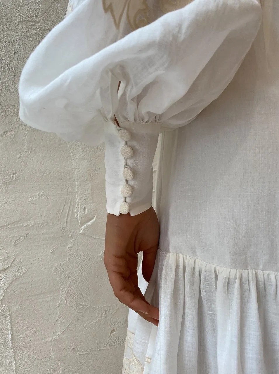 Alemais Burning Love Midi Dress in Porcelain