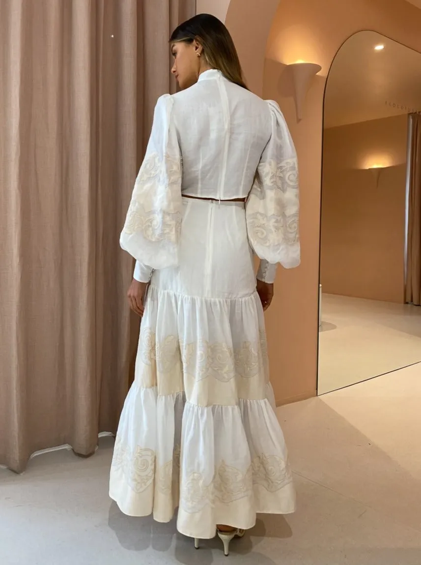 Alemais Burning Love Midi Dress in Porcelain