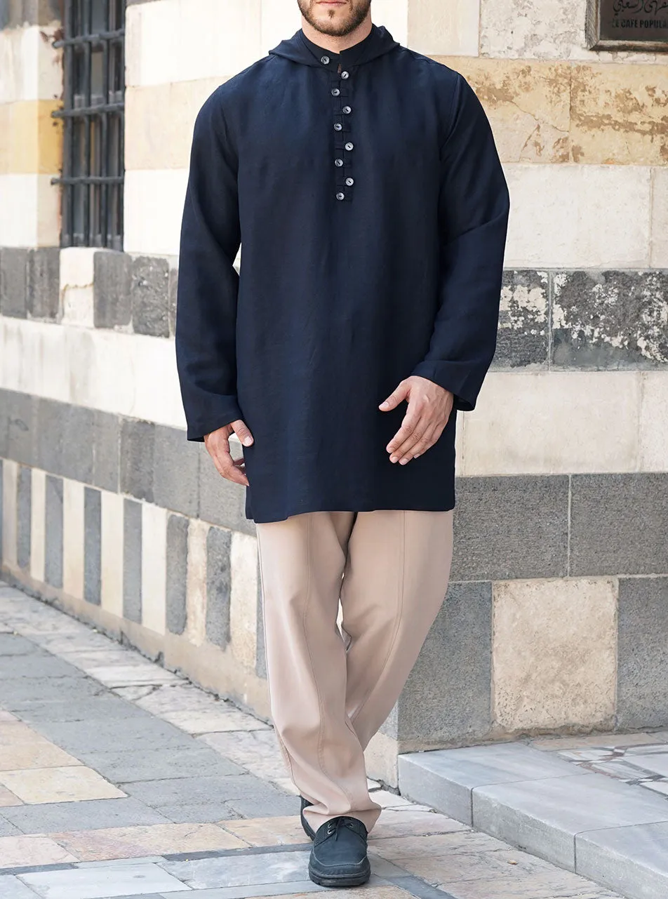 Alternating Buttons Hoodie
