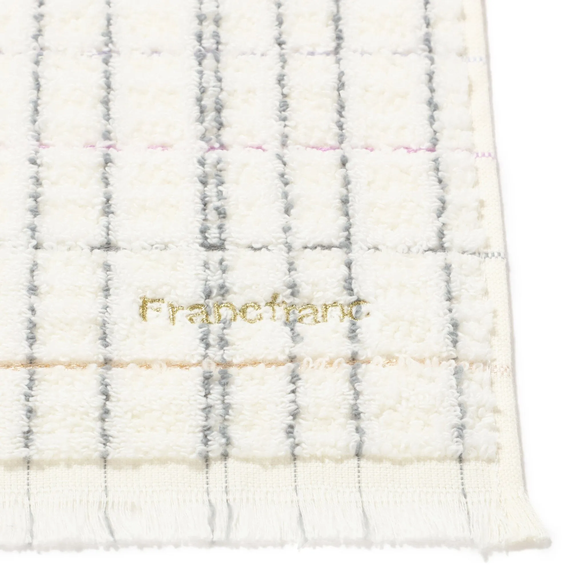 Antibacterial and deodorizing tweed pattern face towel, white