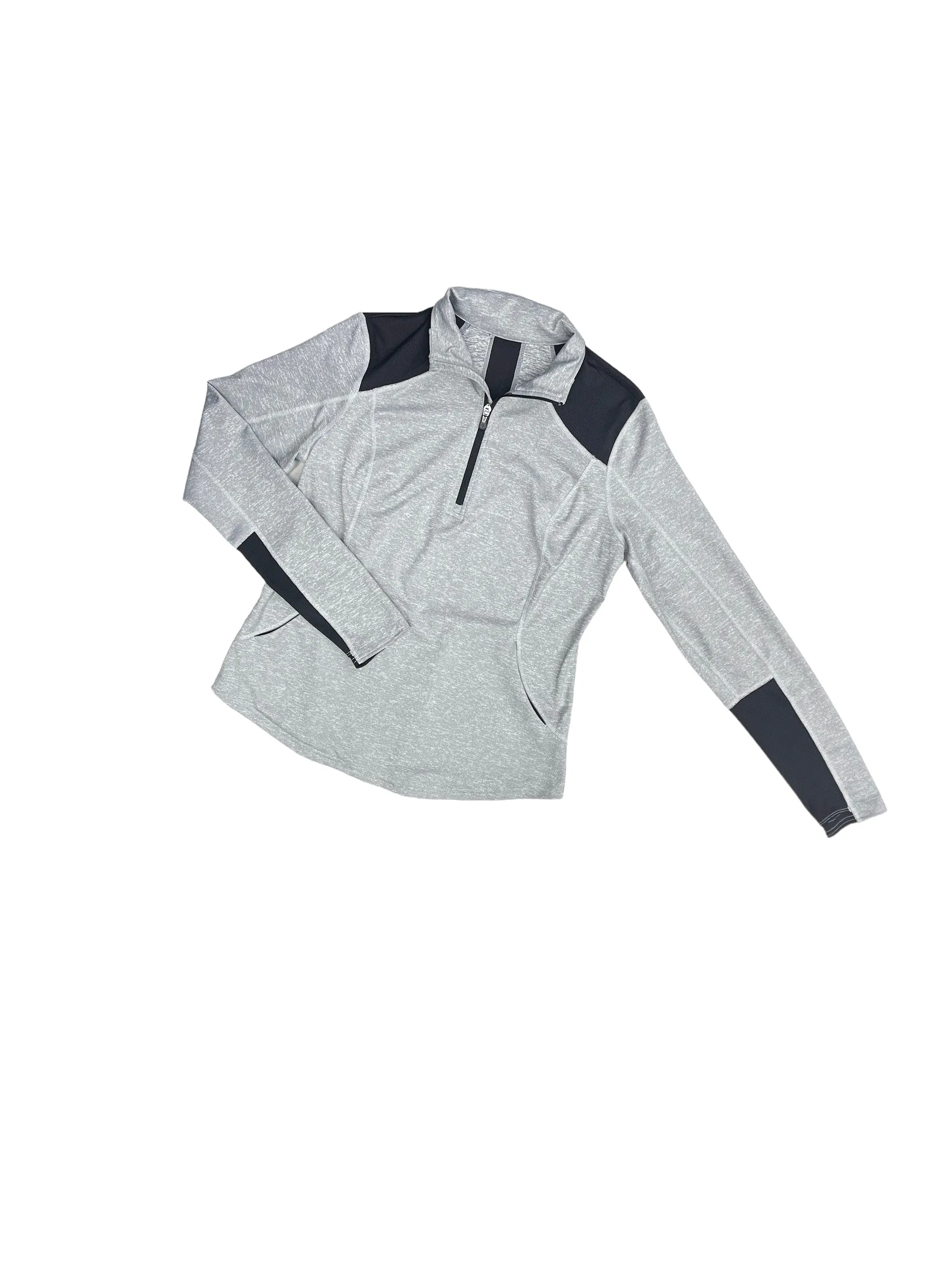 Athletic Jacket By Tek Gear In Black & Grey, Size: L