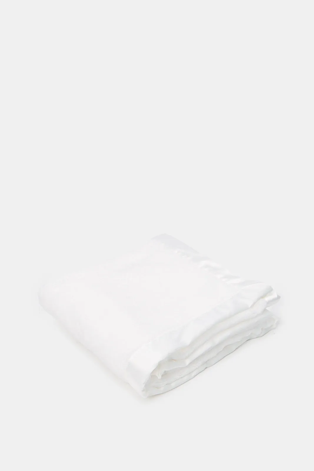 Babies White Faux Fur Blanket With Satin Trim
