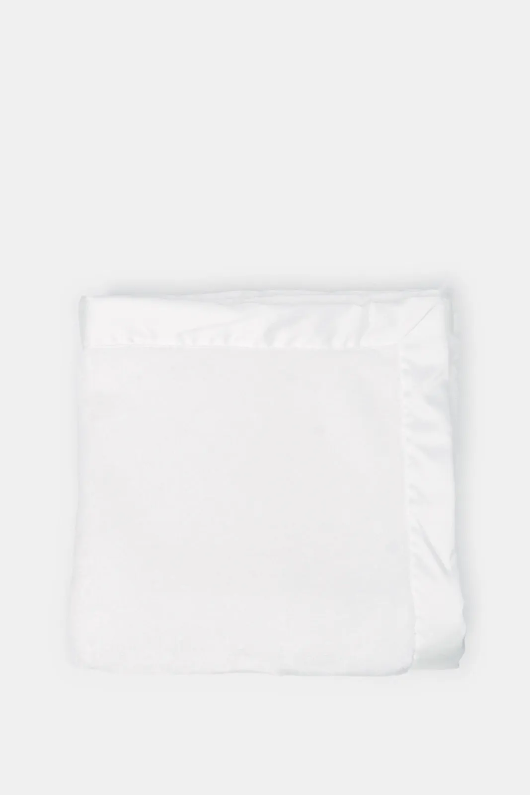 Babies White Faux Fur Blanket With Satin Trim