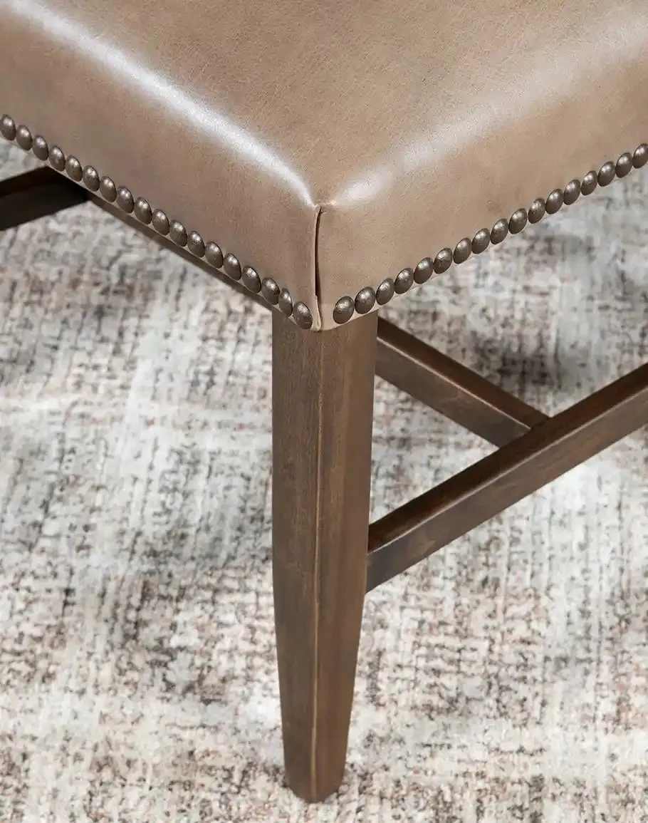 Baltic Luxe Leather and Tweed Western Dining Chair