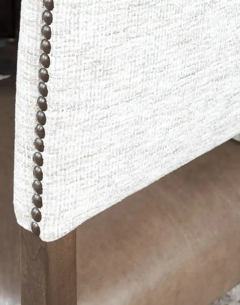Baltic Luxe Leather and Tweed Western Dining Chair