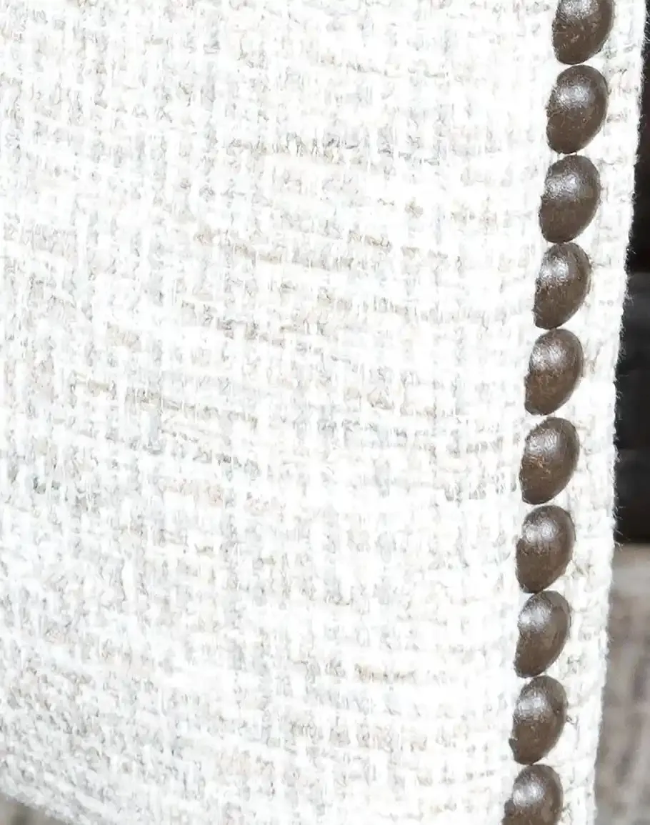 Baltic Luxe Leather and Tweed Western Dining Chair