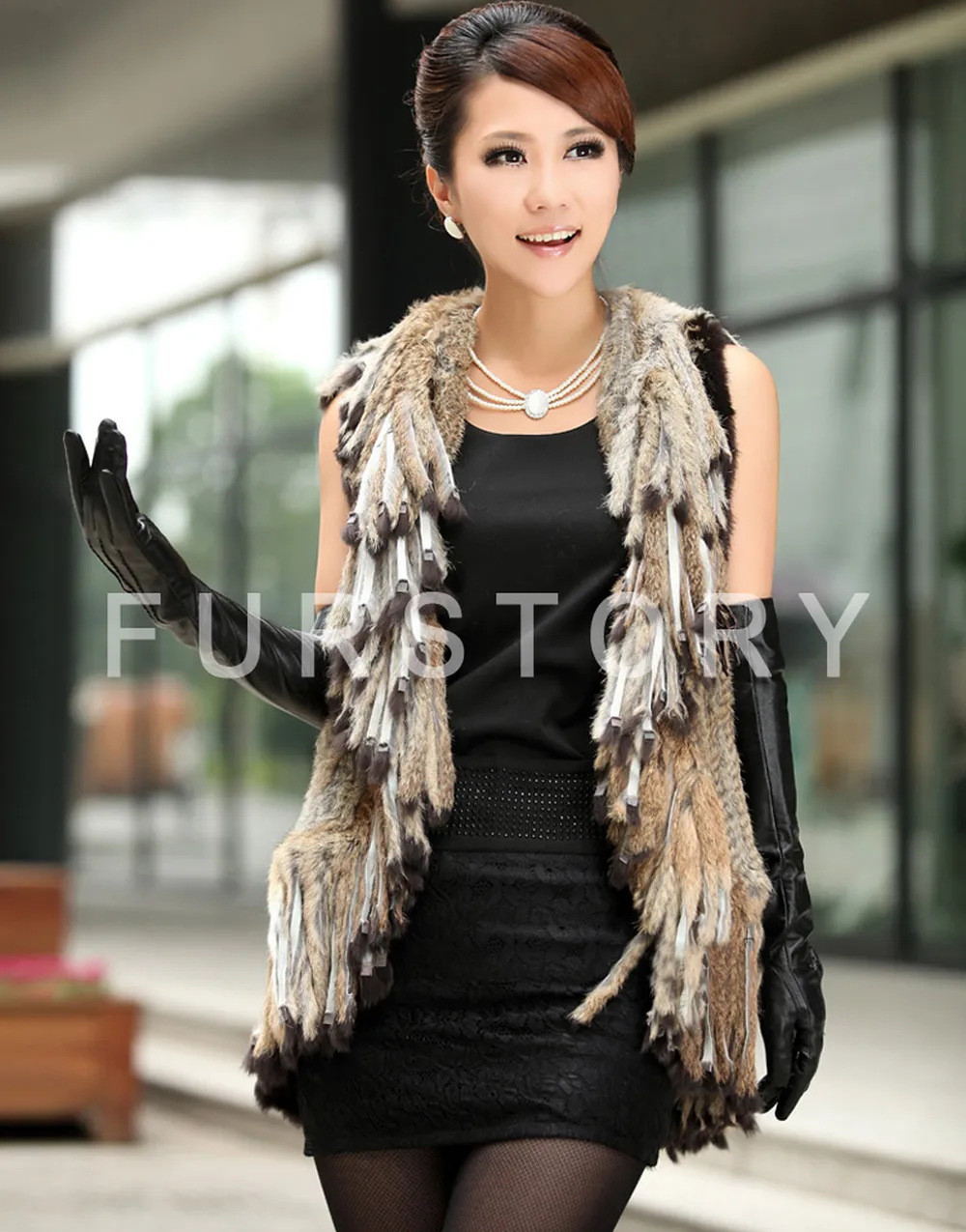 Beautiful Natural Sheep Leather Coat Jacket  Big Size Fox Fur Collar
