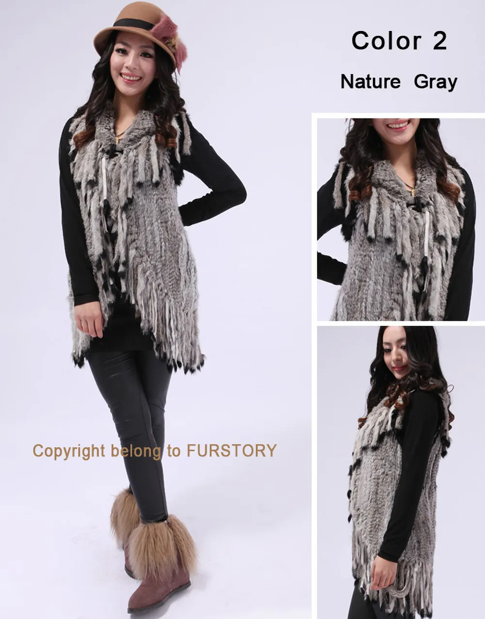 Beautiful Natural Sheep Leather Coat Jacket  Big Size Fox Fur Collar