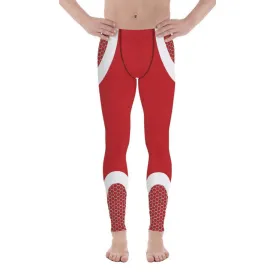 Beehive Geometric Men's Leggings Scarlet Red