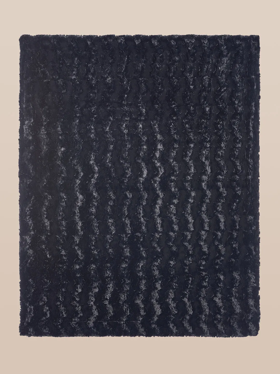 Black Cat Luxe Fake Fur Throw