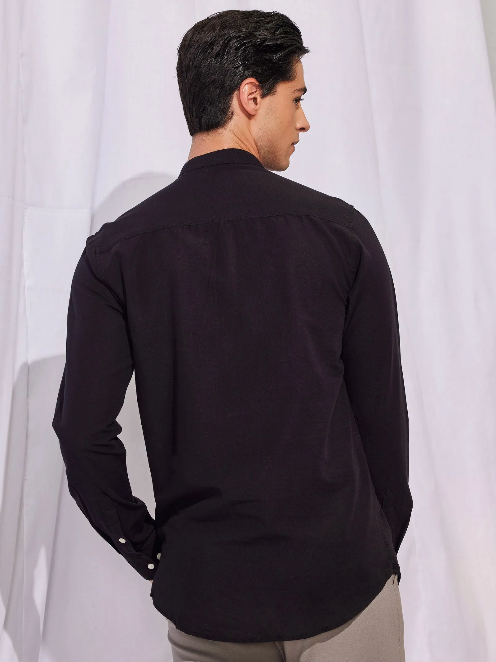 Black Double Pocket Kurta