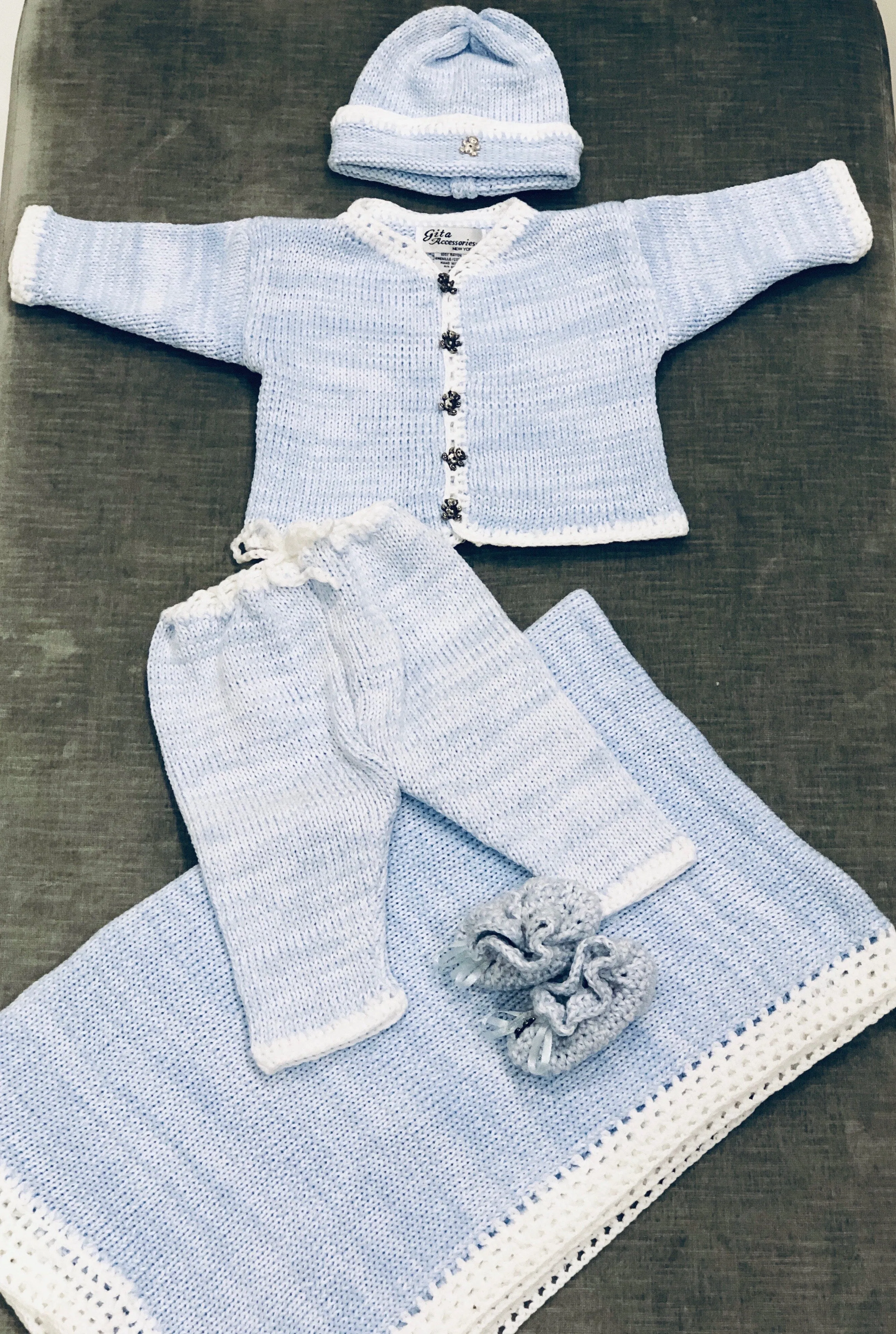 Blue Crochet Booties
