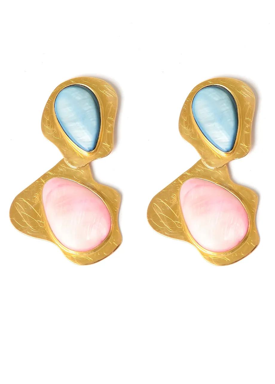 BLUE SHELL EARRINGS