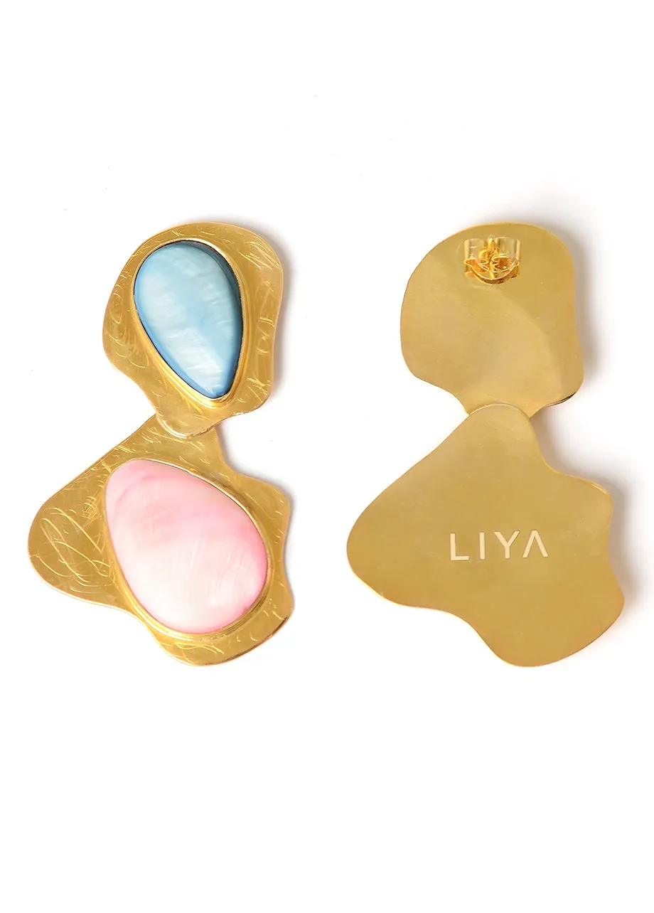 BLUE SHELL EARRINGS