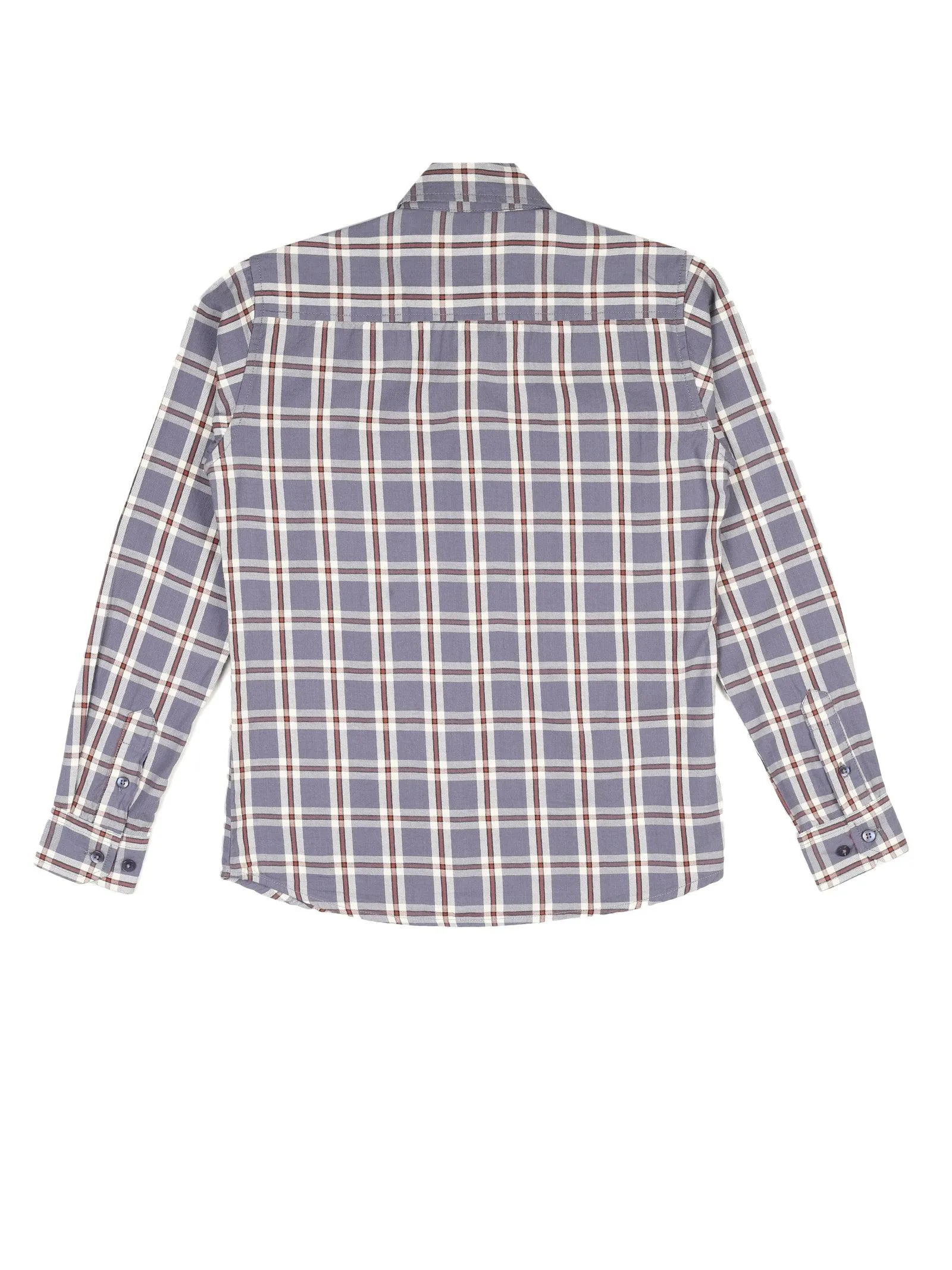 BOY'S GREY CHECK REGULAR FIT SHIRT