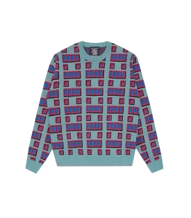 BRICK KNITTED JUMPER - BLUE