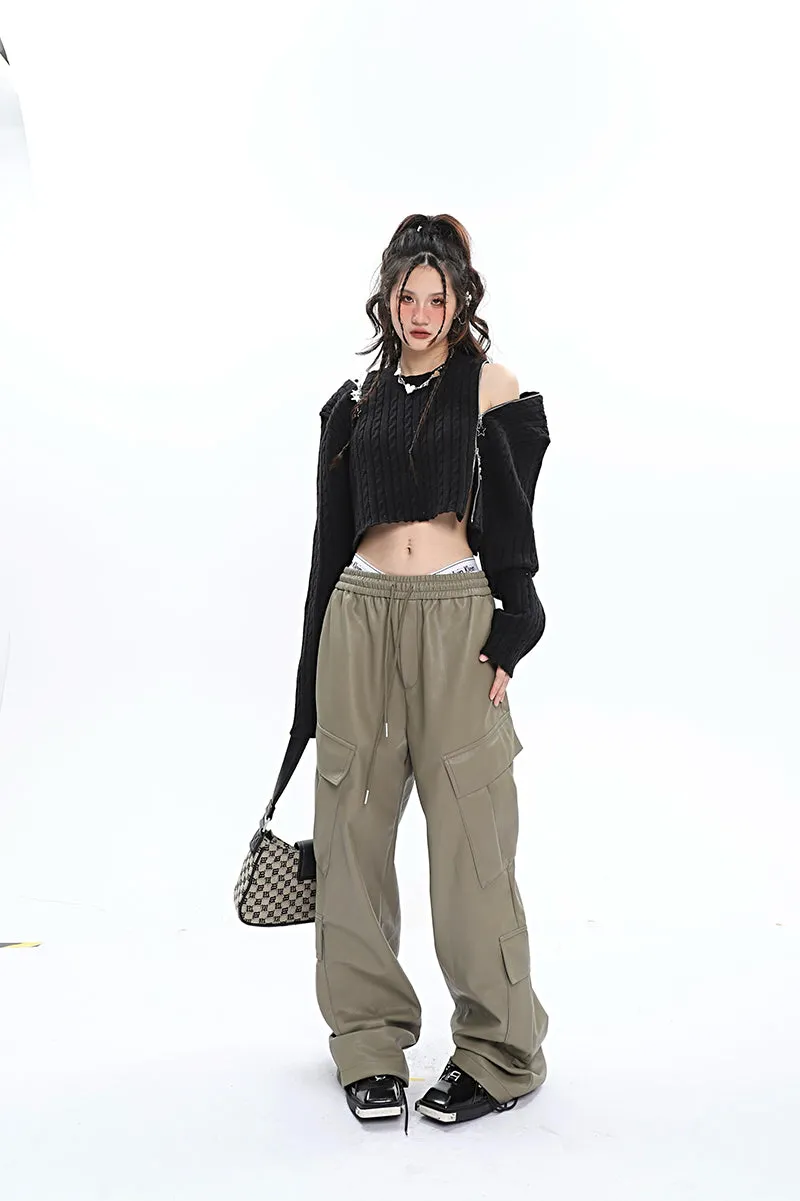 Brooke Solid Color Black Zip Up Long Sleeve Knitted Sweater Top