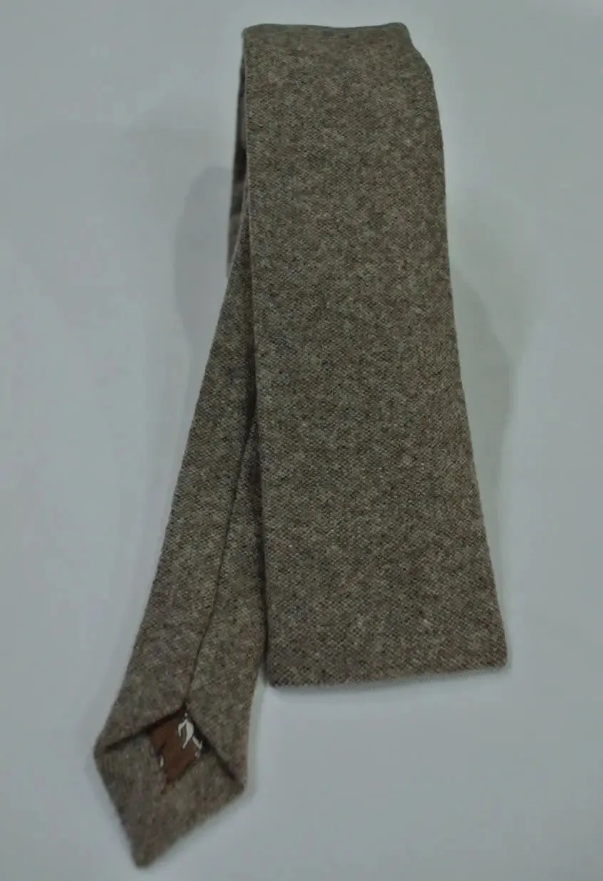 brown wool tie| hand made modshipping brand wool necktie