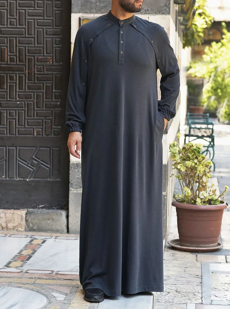 Buttoned Sleeve Overlay Thobe