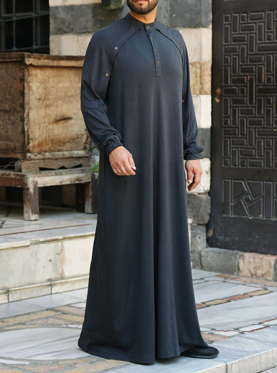 Buttoned Sleeve Overlay Thobe