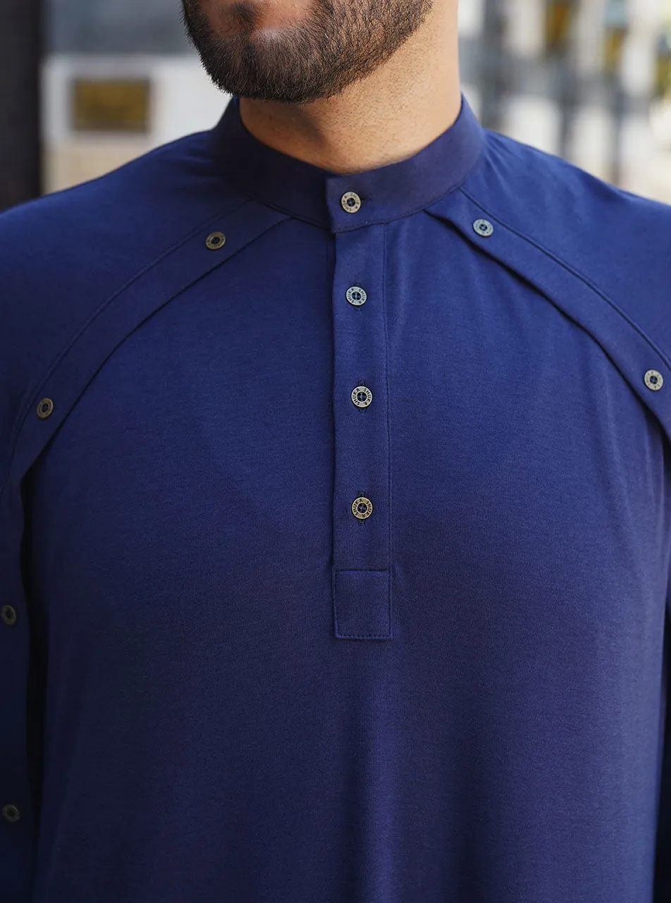 Buttoned Sleeve Overlay Thobe