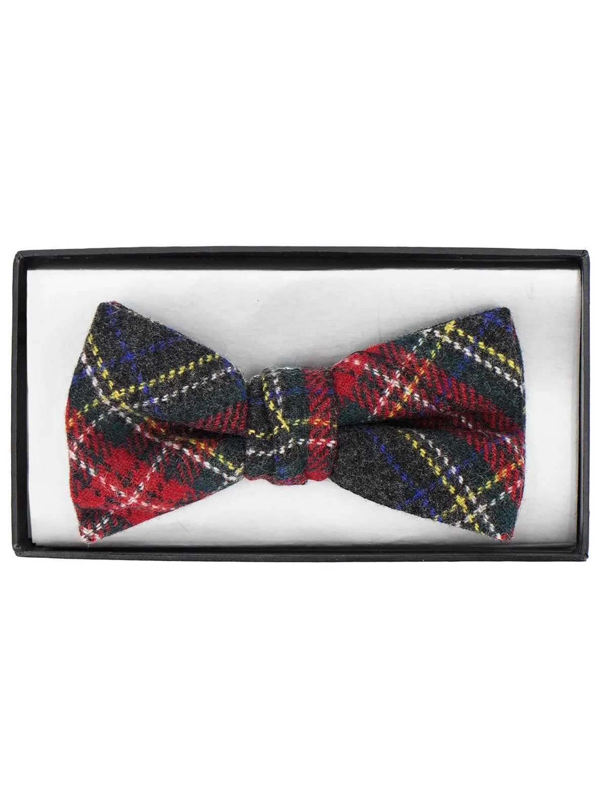 Charcoal Grey Tartan Tweed Bow Tie
