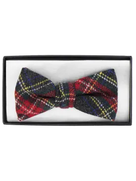 Charcoal Grey Tartan Tweed Bow Tie