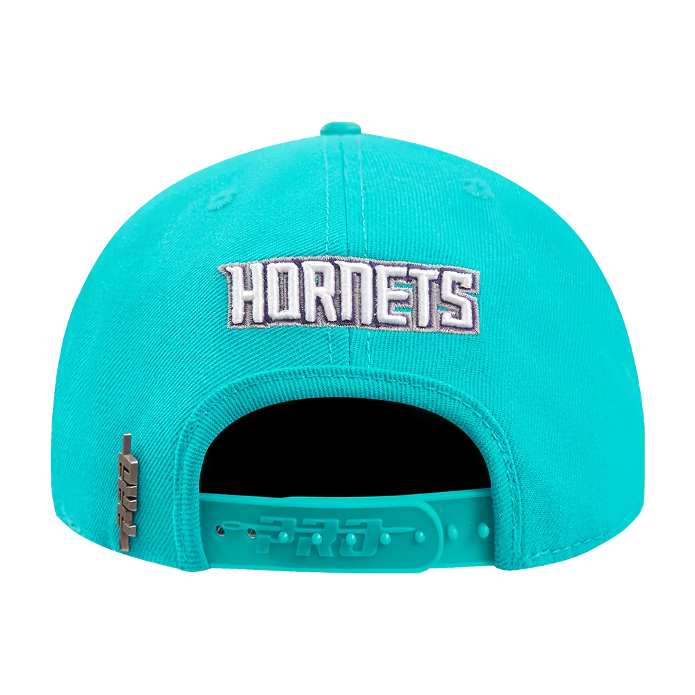 CHARLOTTE HORNETS STACKED LOGO WOOL SNAPBACK HAT (TEAL)