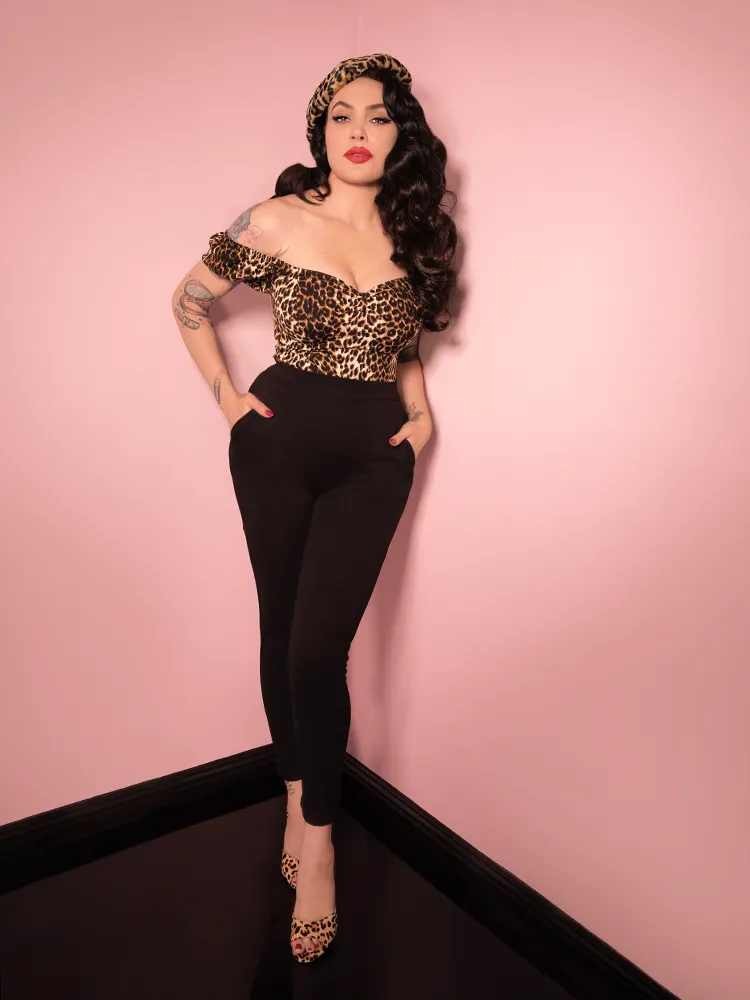 Cigarette Pants in Black Ponte - Vixen by Micheline Pitt