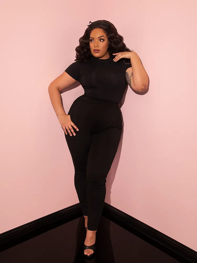 Cigarette Pants in Black Ponte - Vixen by Micheline Pitt