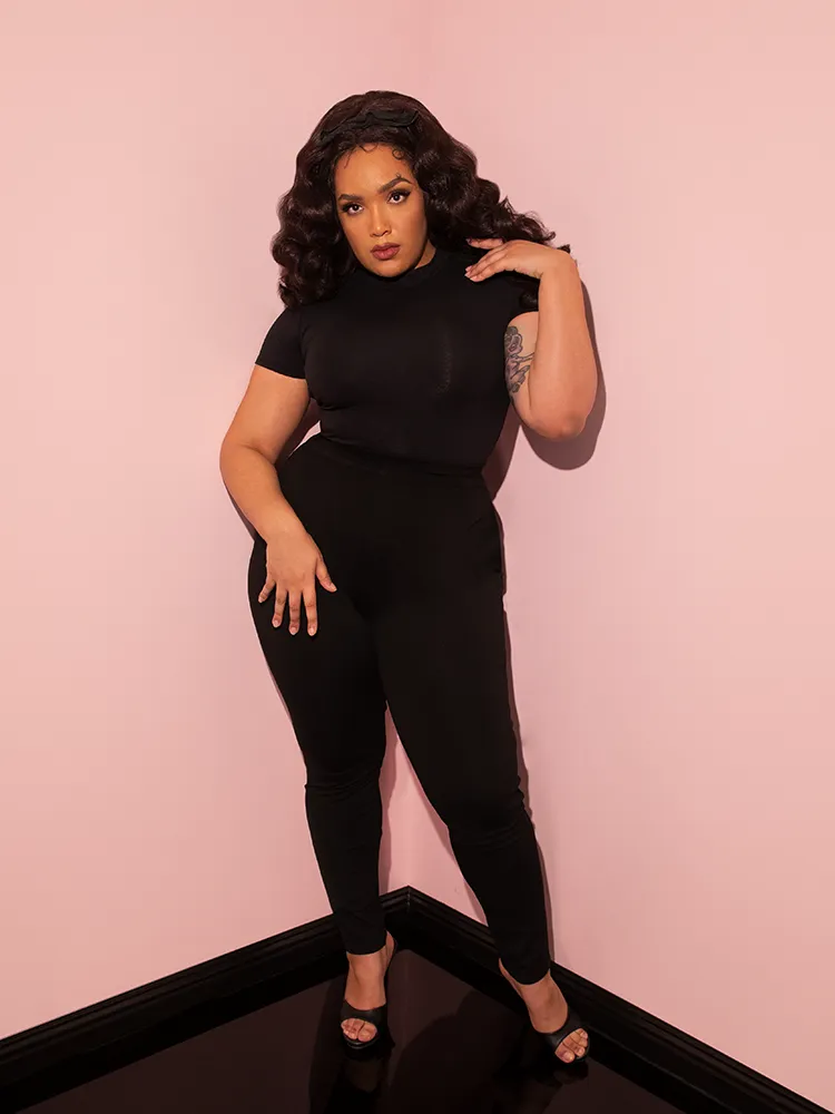 Cigarette Pants in Black Ponte - Vixen by Micheline Pitt