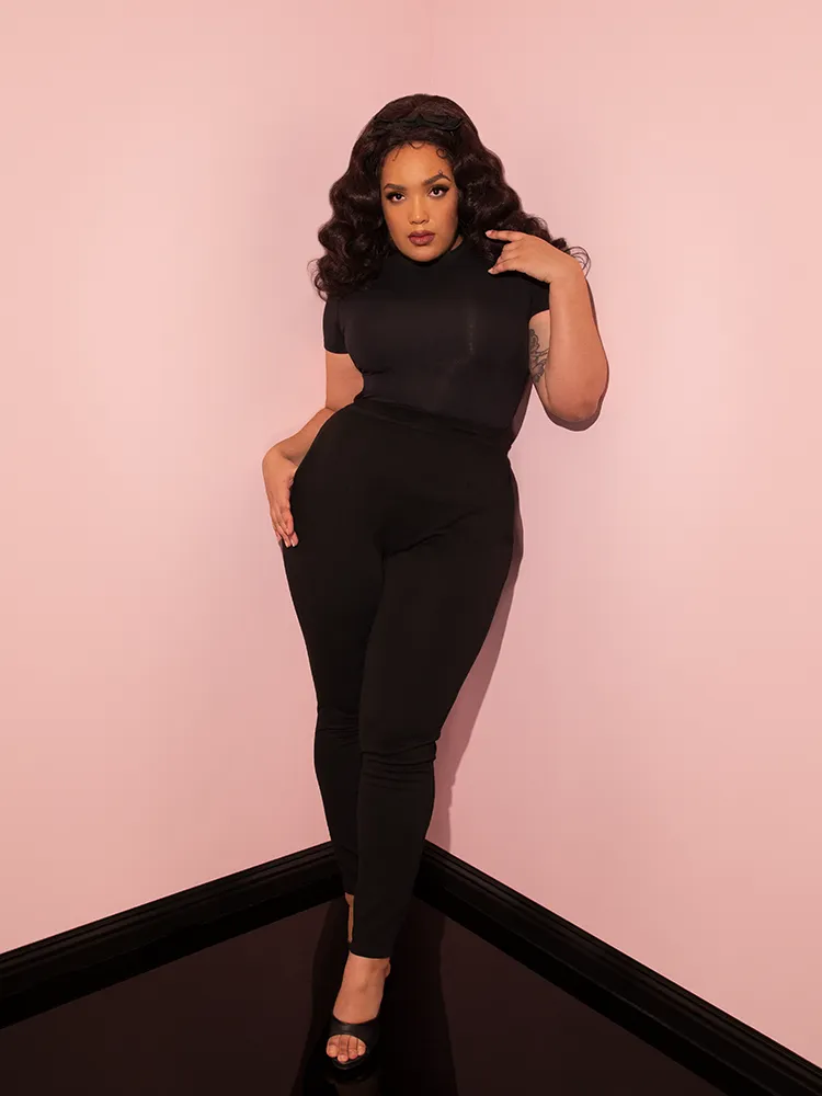Cigarette Pants in Black Ponte - Vixen by Micheline Pitt