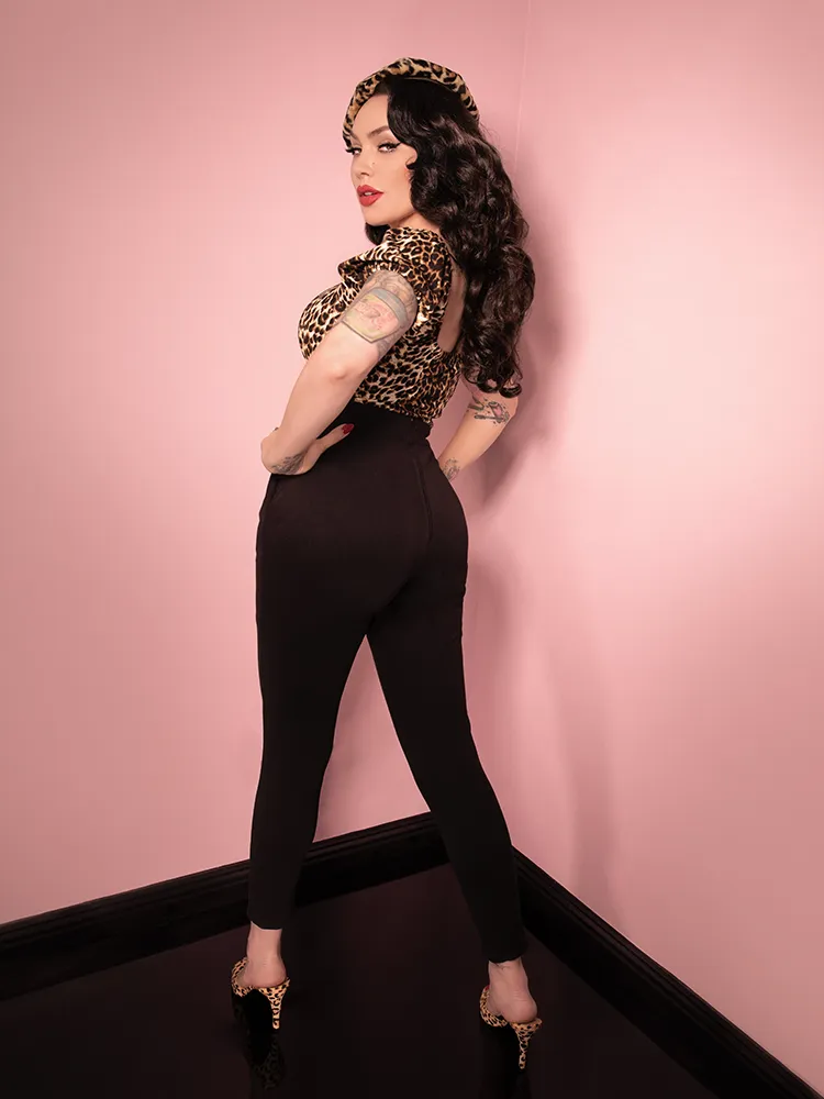 Cigarette Pants in Black Ponte - Vixen by Micheline Pitt
