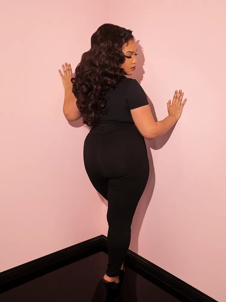 Cigarette Pants in Black Ponte - Vixen by Micheline Pitt