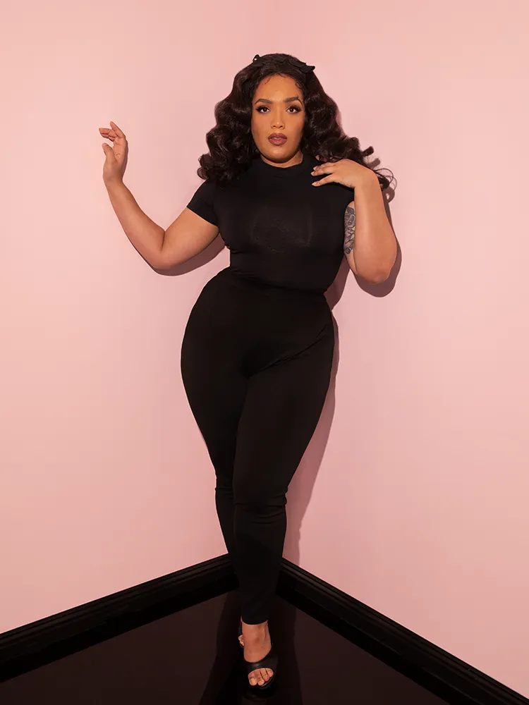 Cigarette Pants in Black Ponte - Vixen by Micheline Pitt