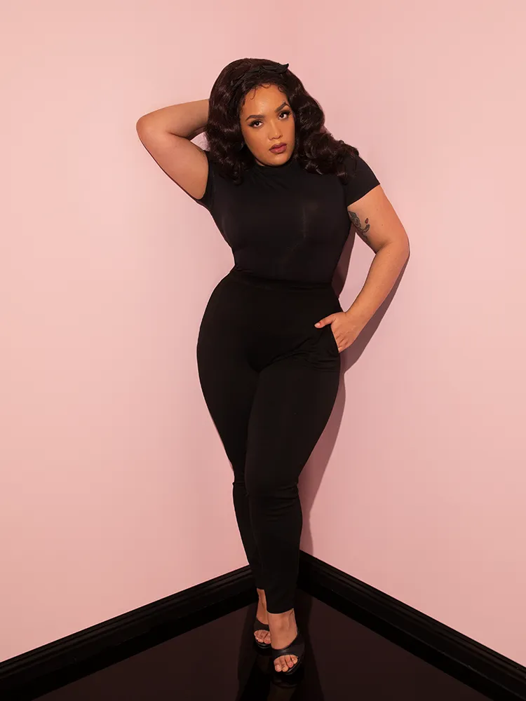 Cigarette Pants in Black Ponte - Vixen by Micheline Pitt