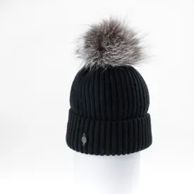 CLASSIC BEANIE WITH UPCYCLED FUR POM