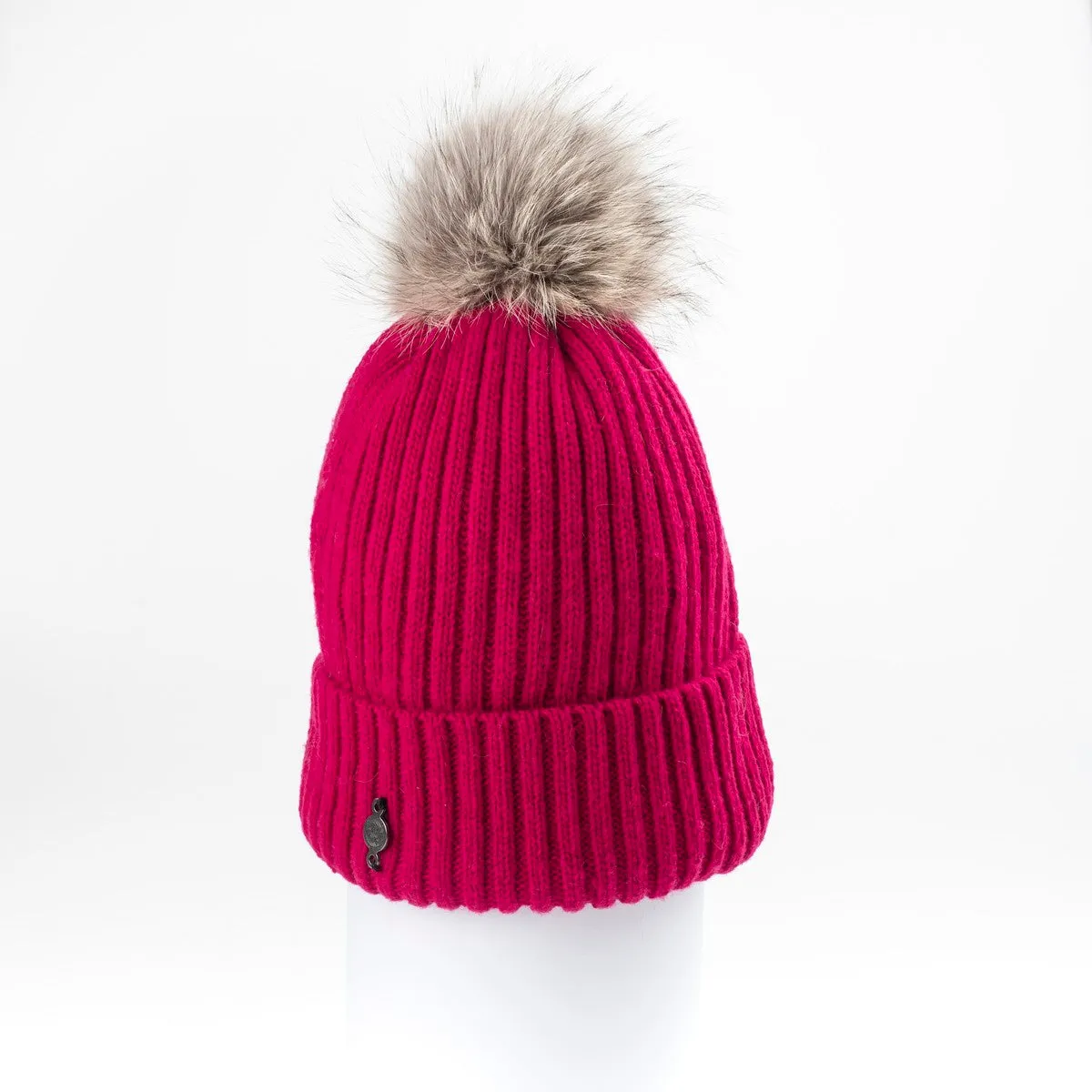 CLASSIC BEANIE WITH UPCYCLED FUR POM