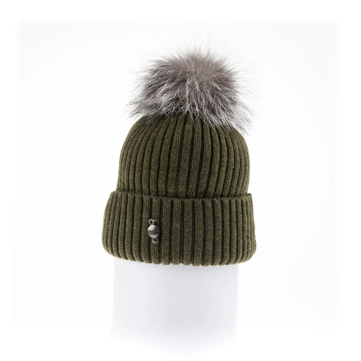 CLASSIC BEANIE WITH UPCYCLED FUR POM