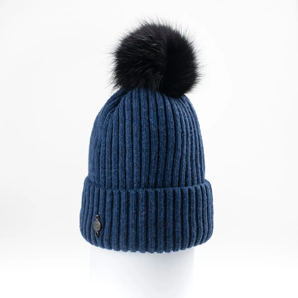 CLASSIC BEANIE WITH UPCYCLED FUR POM