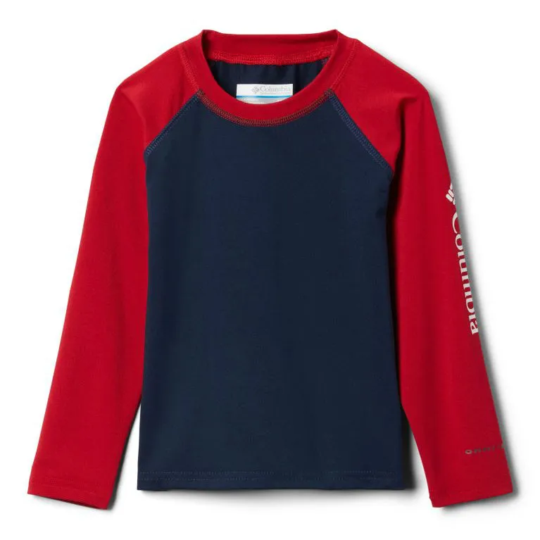 Columbia Collegiate Navy/Red Sandy Shores L/S Toddler Rash Guard