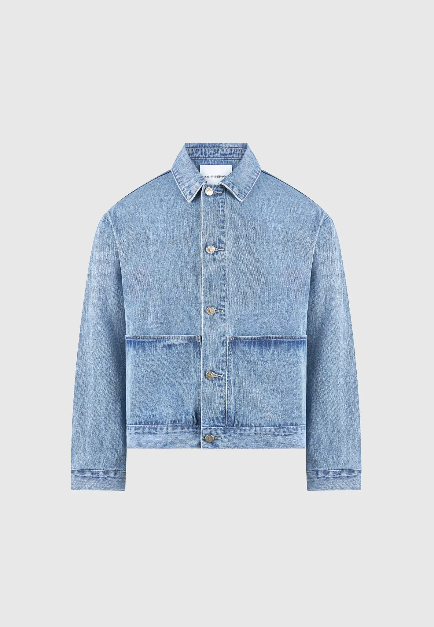 Contrast Stitch Carpenter Jacket - Mid Blue